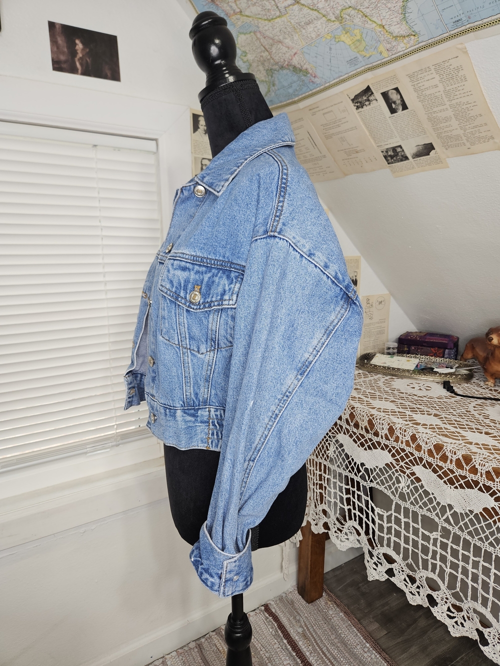 Forever 21 Light Blue Cropped Denim Jacket - Picture 2 of 3